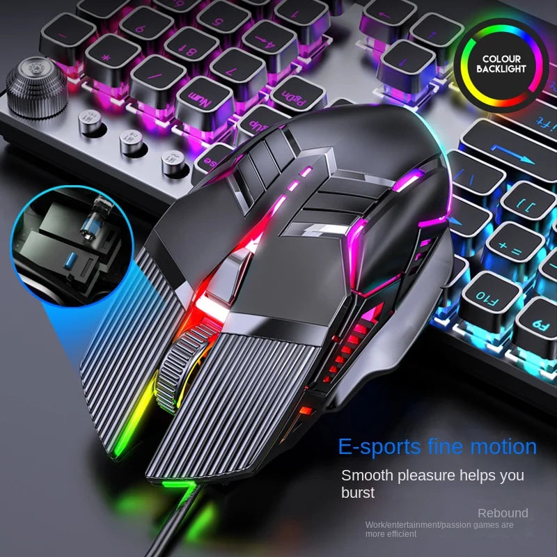 New USB Mouse Computer Wired Mouse Gaming Wired Mouse Glow Mute Mouse Office Gaming Universal PC Mouse Gamer Laptop Accessories