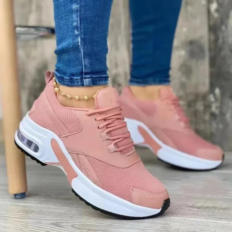 Ladies Sneakers Plus Size 43 Autumn Women Lace Up Wedge Platform Casual Shoes Ladies Outdoor Fashion Air Cushion jogging Shoes