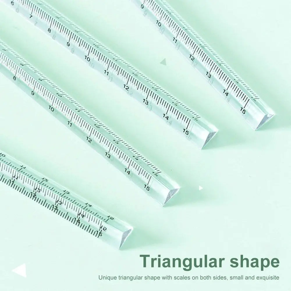 1PC 15/20CM Creative Acrylic Transparent Triangle Ruler Stationery Scale Ruler School Supplies Students Gift Measurement Tool