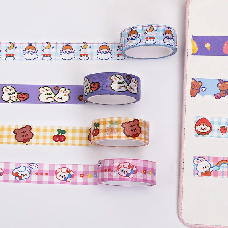 1 Piece 5m Masking Tape Decorative Adhesive Scrapbooking Bear Rabbit Album Stationery Washi Tape Stationery Stickers Photo Diary