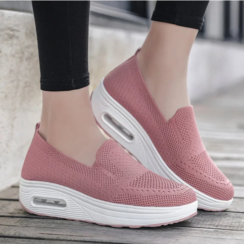 Women Shoes  Comfort Increase Flats Shoes Women Fly Weave Breathable Casual Shoes Women Hollow Out Shoes Zapatos De Mujer