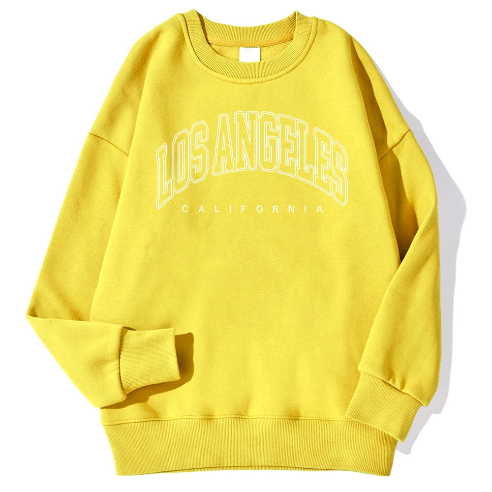 Los Angeles California Letter Print Sweatshirt For Men Fashion High Quality Hoodie Autumn Casual Pullover Simple Loose Clothes