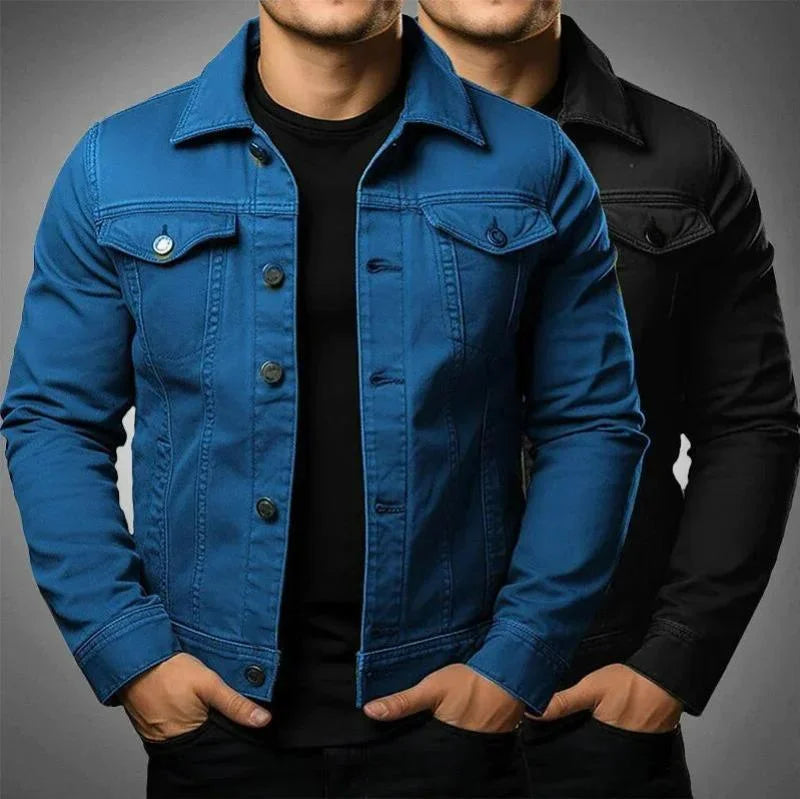 Men Fashion Casual Jacket Washed Denim Top Autumn Loose Large Size Denim Jacket Men Jacket