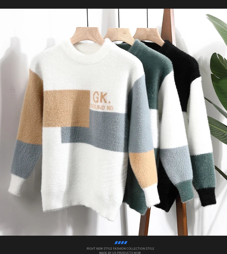 Winter New Fashion Sweater 2023 Men Knitwear Thick Warm Knitted Pullover High Quality Mens Sweaters Casual Loose Male Jumpers