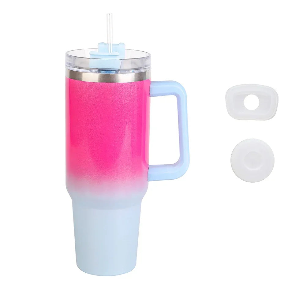 For Stanley Tumbler 40oz Stainless Steel Car Mug with Handle Straw Double Wall Thermal Iced Travel Cup Vacuum Insulated Coffee