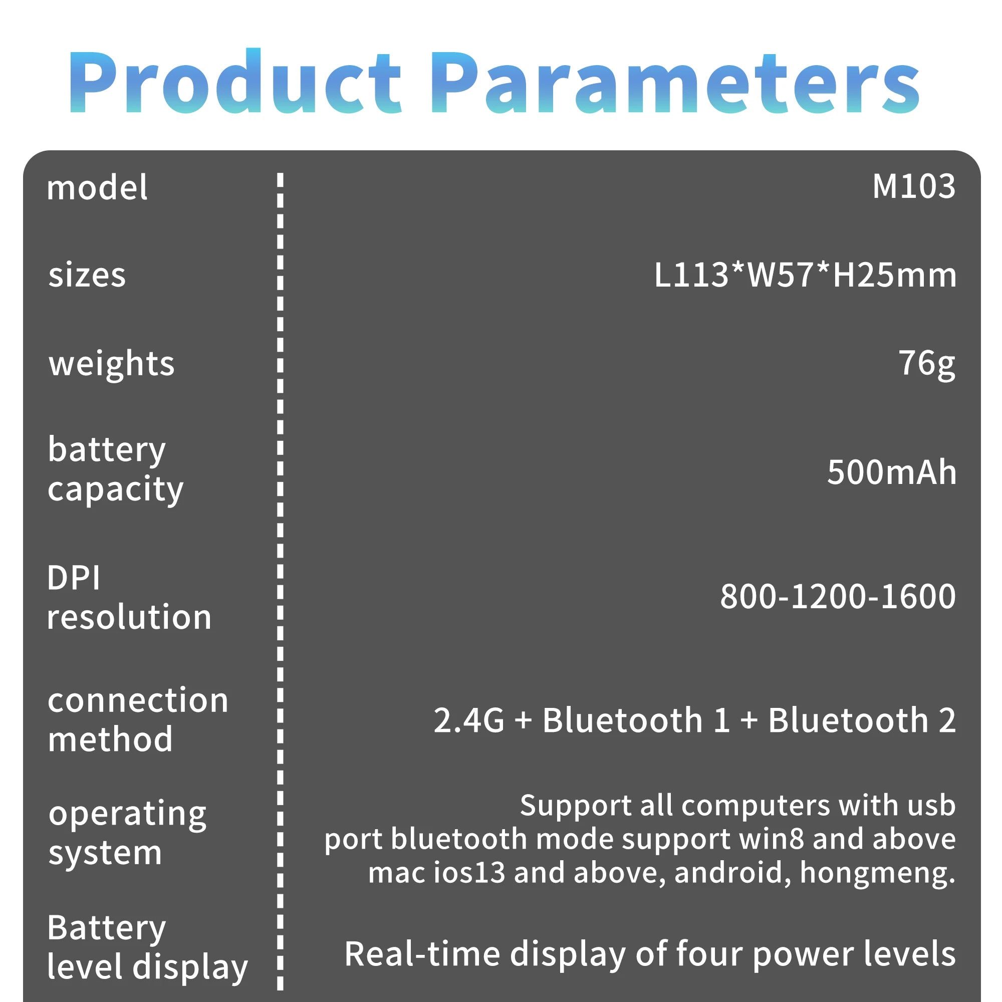 Ultra-thin 3 Modes 2.4Ghz USB and 2 Bluetooth 5.1 Wireless Mouse Power Display Ergonomic Rechargeable Silent Mice for PC Laptop