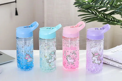 Stylish Double Straw Unicorn Ice Cup Summer Cold Drink Juice Coffee Water Cup Boy&