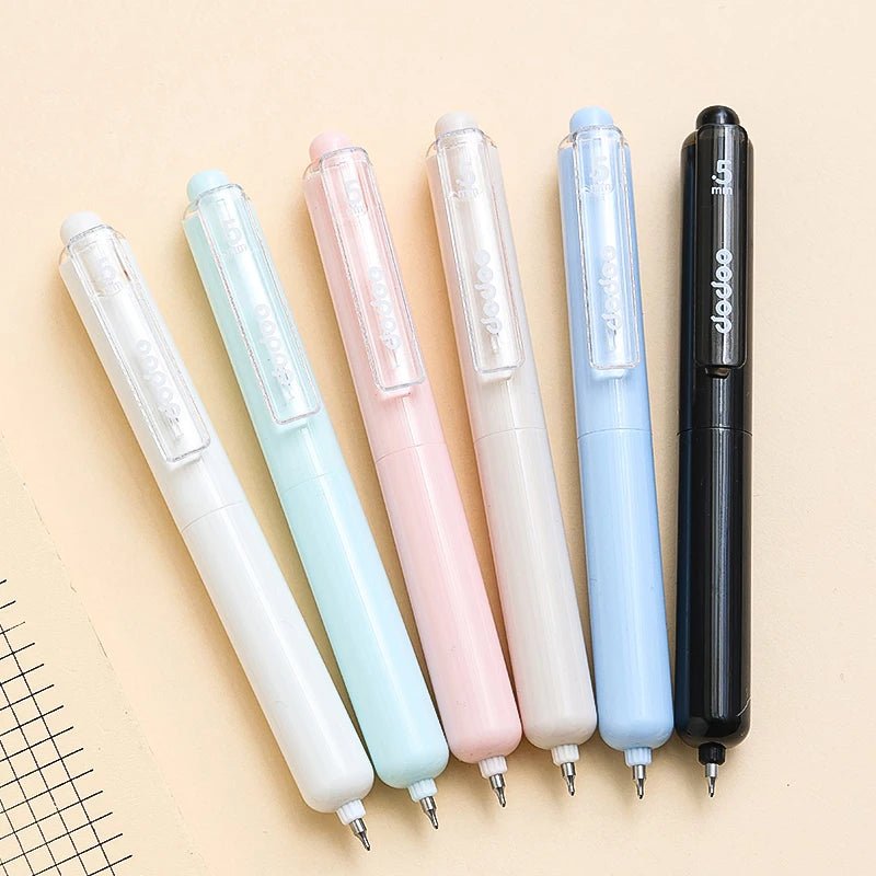 4PCS/Set Cute Pocket Gel Pen 0.5MM Black Refill Gel Ink Pen Mini Portable Writing Pen Quick Dry Neutral Pen School Office Supply