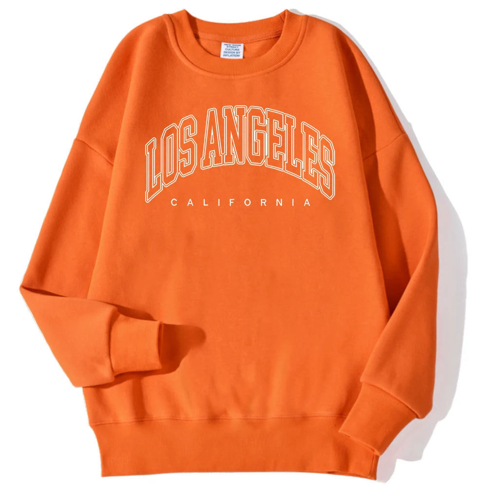 Los Angeles California Letter Print Sweatshirt For Men Fashion High Quality Hoodie Autumn Casual Pullover Simple Loose Clothes