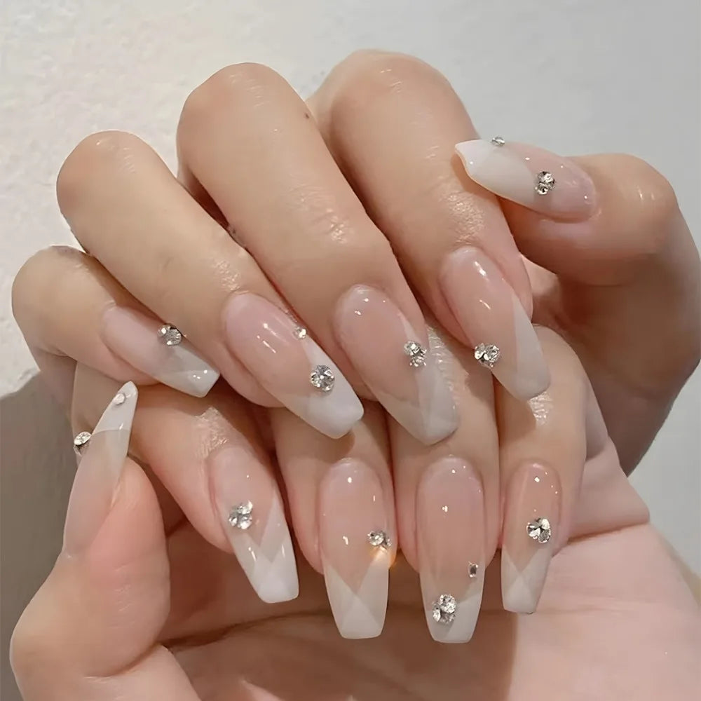 Press on Nails Long Ballet Nails Fashion Valentine&