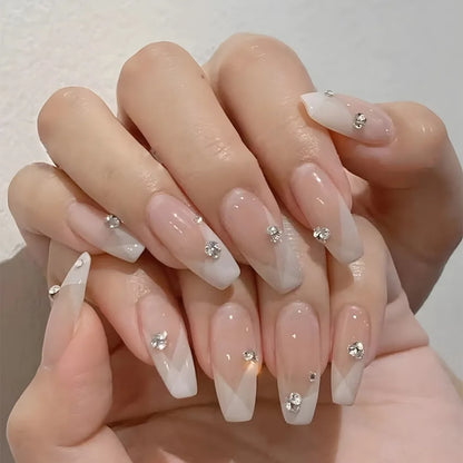 Press on Nails Long Ballet Nails Fashion Valentine&