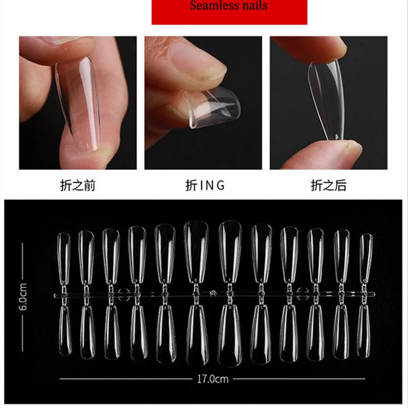 240 pcs 11 styles Fake Nails,Curve Clear Nails Tips,Press On Nails,False Nails,Glue On Nails,Nail Tips,Full Cover Nail Tips-1721