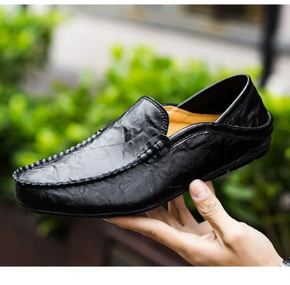 Genuine Leather Men Shoes Casual  Mens Loafers Moccasins Luxury Brand Formal Slip on Male Boat Shoes Zapatos De Hombre