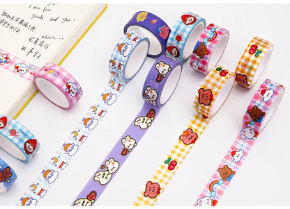 1 Piece 5m Masking Tape Decorative Adhesive Scrapbooking Bear Rabbit Album Stationery Washi Tape Stationery Stickers Photo Diary