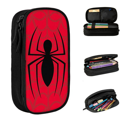 Spider Man Skinny Spider Logo Pencil Case Classic Pen Holder Bags Student Big Capacity Students School Zipper Pencilcases