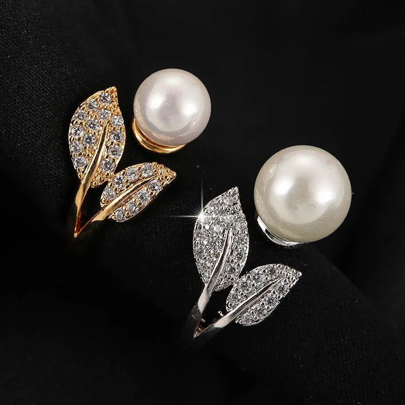 Fashion Leaf Open Adjustable Rings for Women Jewelry