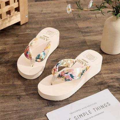 2024 Fashion Women Flip Flops Summer Beach Platform Slippers Casual Outside Wedges Sandals Summer Women Shoes