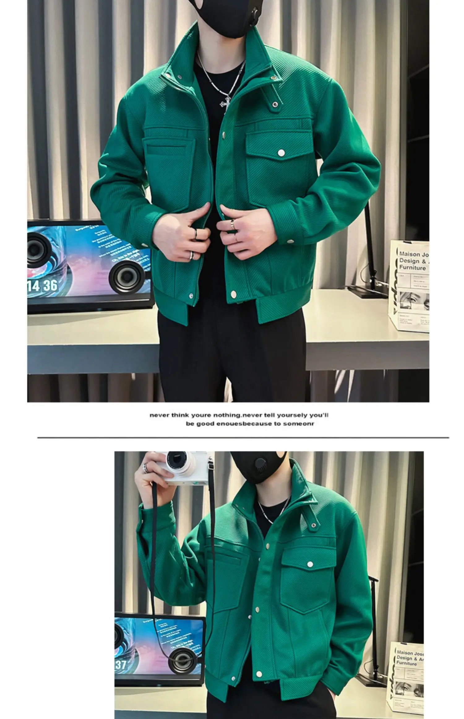 Jackets Men Moto Biker Solid Pockets Advanced Minimalist Popular Classic Casual Spring Autumn Windproof European Style Retro