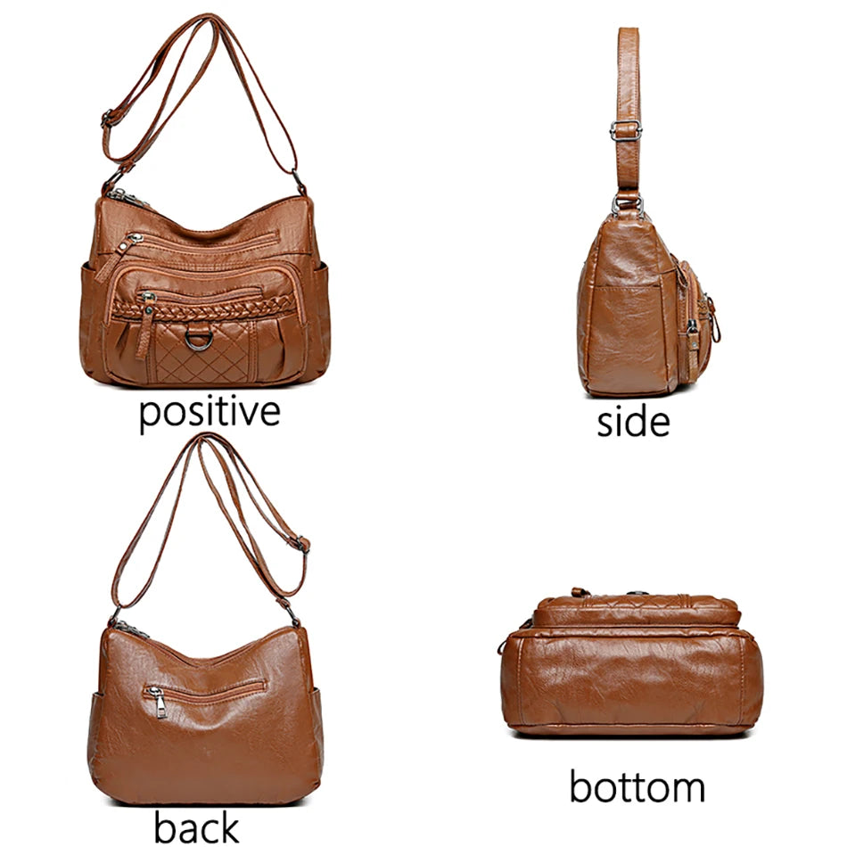 Vintage Pu Leather Luxury Purses and Handbags 2024 High Quality Women&