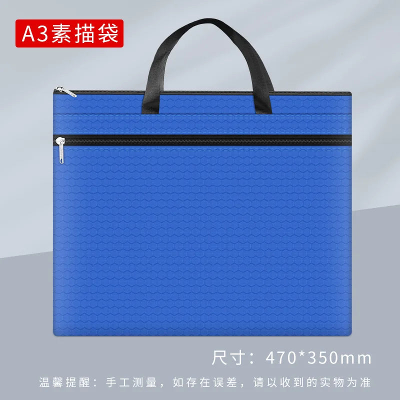 A3 File Bag Portable Zipper Oxford Cloth Waterproof 8k Sketch Drawing Art Storage Bag Canvas Bag School Office Filing Products