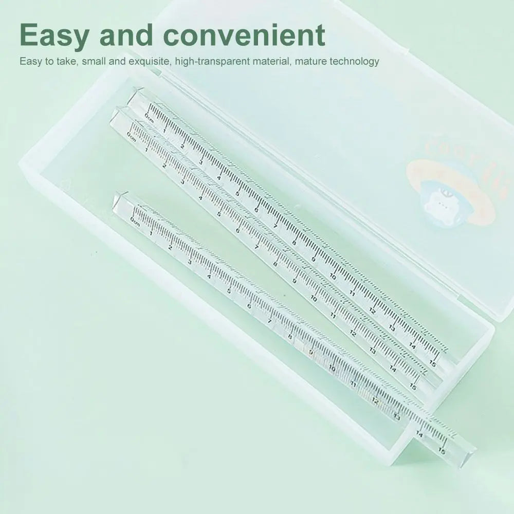 1PC 15/20CM Creative Acrylic Transparent Triangle Ruler Stationery Scale Ruler School Supplies Students Gift Measurement Tool