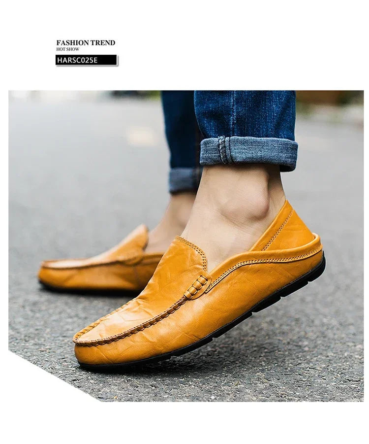 Genuine Leather Men Shoes Casual  Mens Loafers Moccasins Luxury Brand Formal Slip on Male Boat Shoes Zapatos De Hombre