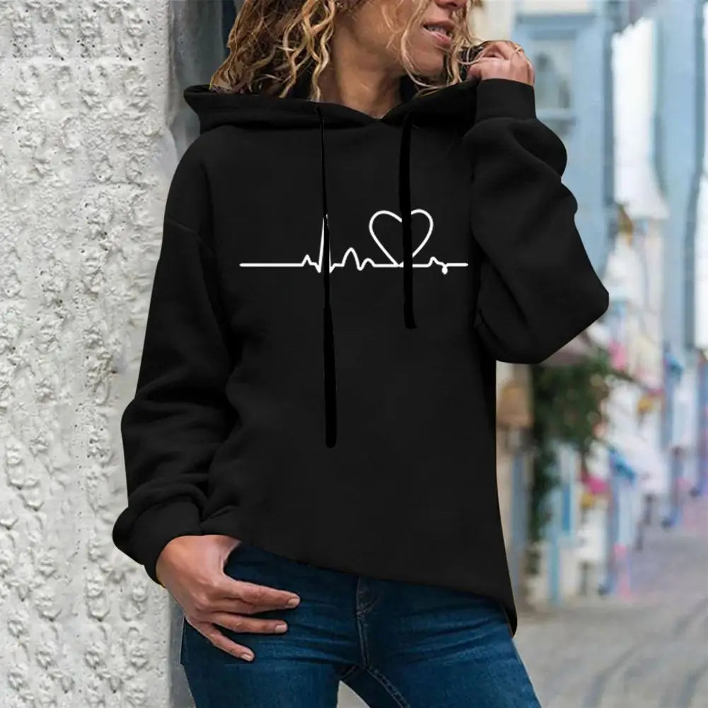 Winter Hoodie Drawstring Sweatshirt Keep Warm Plush Women Winter Hoodie Women Winter Hoodie  Female Clothes