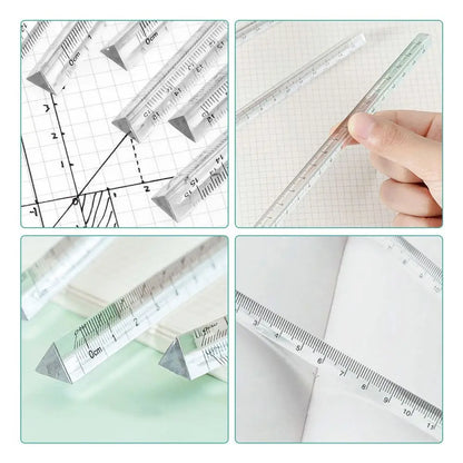 1PC 15/20CM Creative Acrylic Transparent Triangle Ruler Stationery Scale Ruler School Supplies Students Gift Measurement Tool