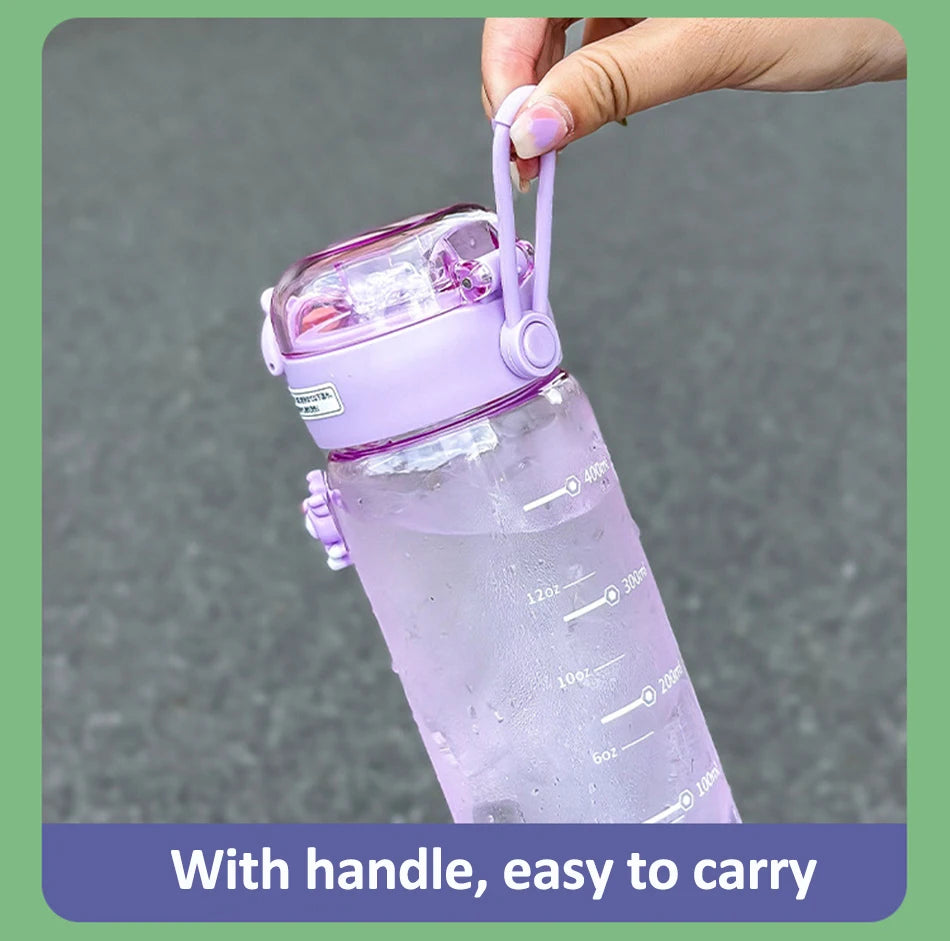 500/600ML Large Capacity Plastic Straw Water Bottles For School Sports Water Bottle BPA Free Portable Leak-proof Drinkware Cup