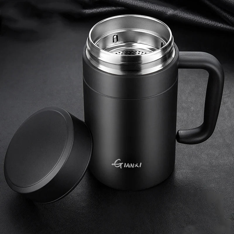 Stainless Steel Thermos Portable Straw Thermos Bottle Leak-Proof Household Office Outdoor Thermal Cups Vacuum Flask Insulation