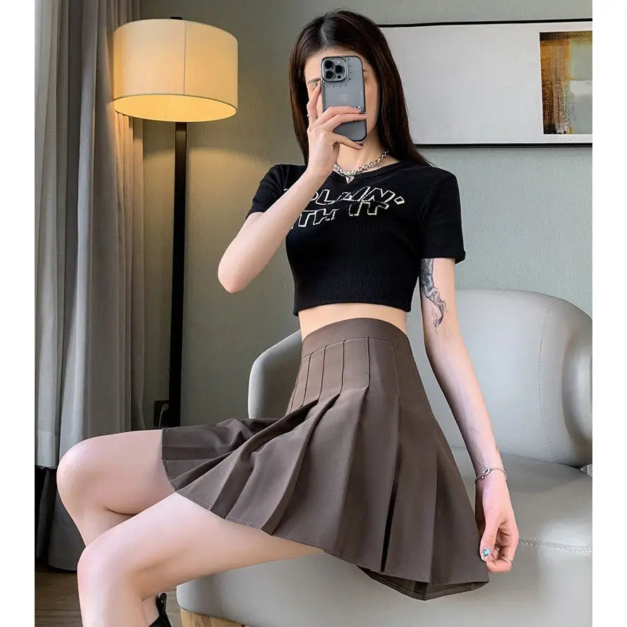 Pink Pleated Skirt Summer Black Mini Skirts Women Sexy Short Skirt White Skirt Kawaii Y2k Skirt High Waist Big size Tennis Skirt