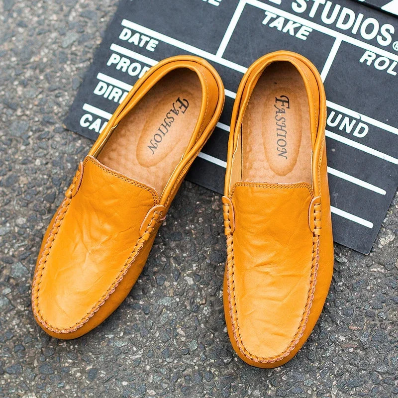 Genuine Leather Men Shoes Casual  Mens Loafers Moccasins Luxury Brand Formal Slip on Male Boat Shoes Zapatos De Hombre