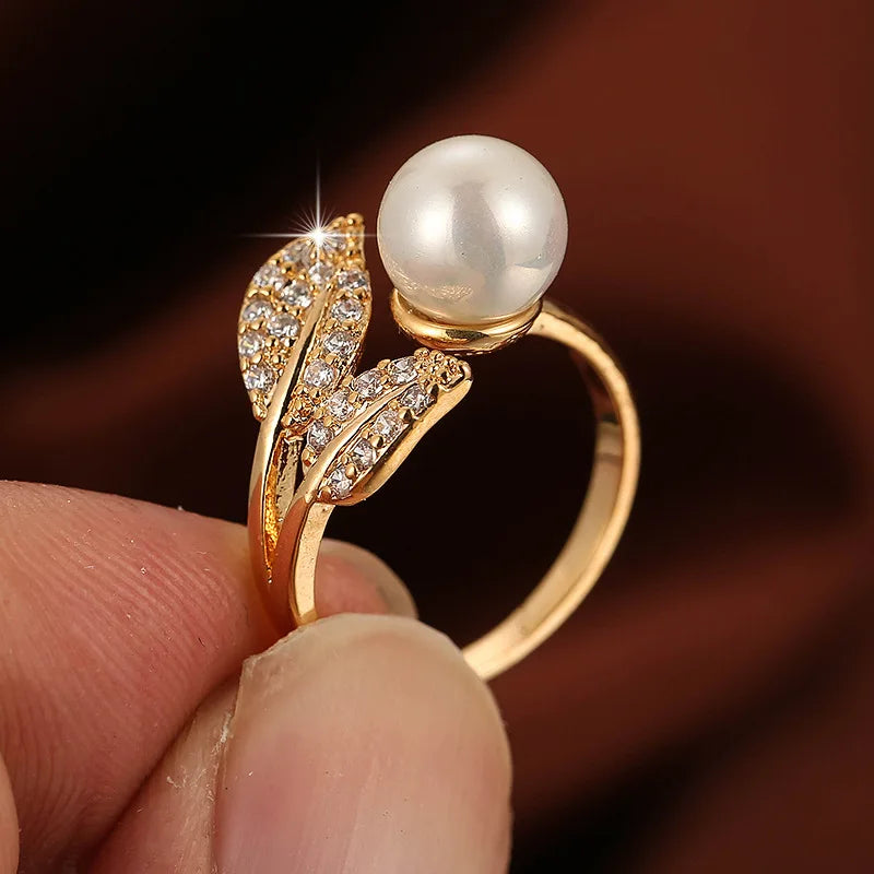 Fashion Leaf Open Adjustable Rings for Women Jewelry