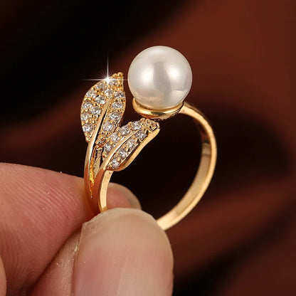 Fashion Leaf Open Adjustable Rings for Women Jewelry