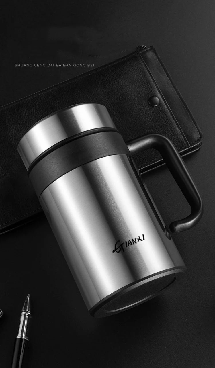 Stainless Steel Thermos Portable Straw Thermos Bottle Leak-Proof Household Office Outdoor Thermal Cups Vacuum Flask Insulation