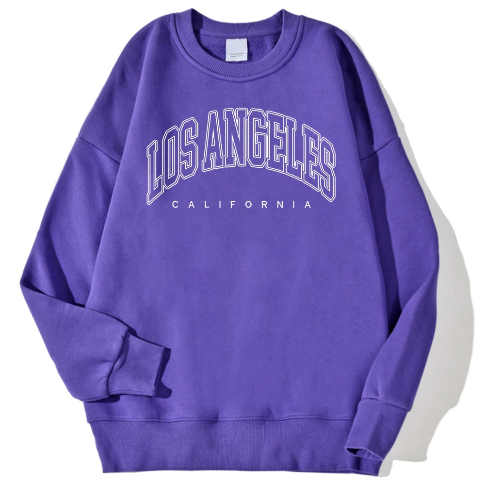 Los Angeles California Letter Print Sweatshirt For Men Fashion High Quality Hoodie Autumn Casual Pullover Simple Loose Clothes