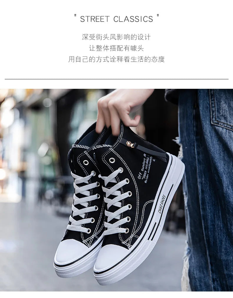 Men Sneakers Men Shoes Vulcanize Canvas Shoes High Top Sport Shoes Casual Breathable Platform Shoes Man Trainers Tenis Masculino