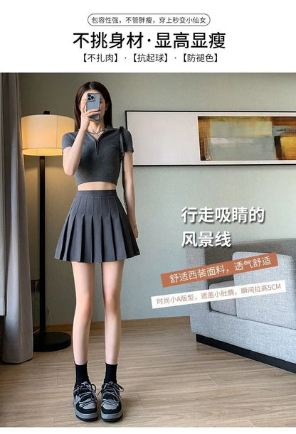 Pink Pleated Skirt Summer Black Mini Skirts Women Sexy Short Skirt White Skirt Kawaii Y2k Skirt High Waist Big size Tennis Skirt