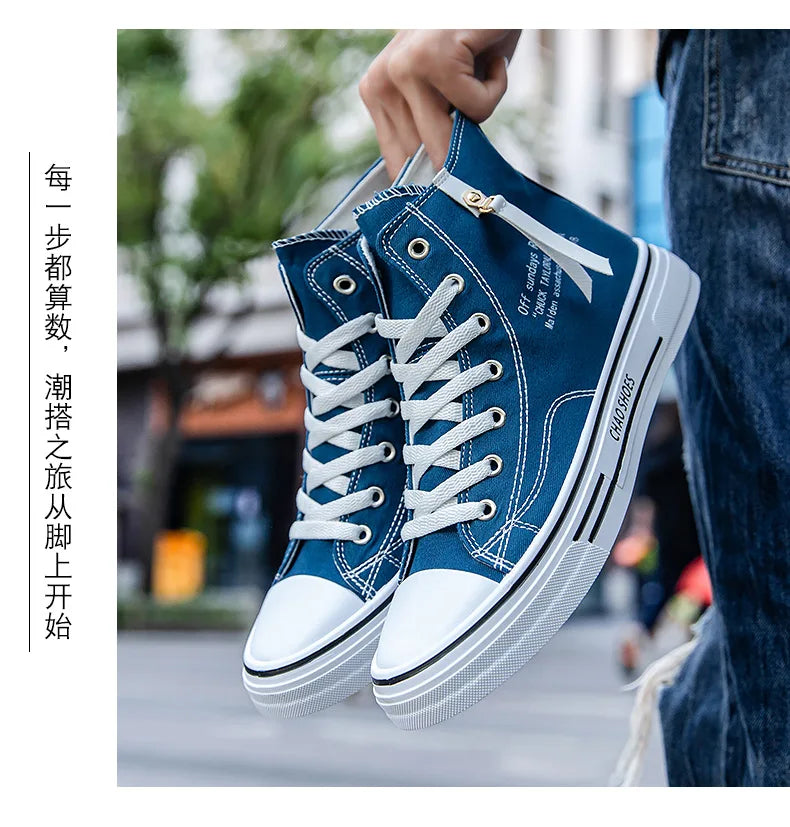 Men Sneakers Men Shoes Vulcanize Canvas Shoes High Top Sport Shoes Casual Breathable Platform Shoes Man Trainers Tenis Masculino