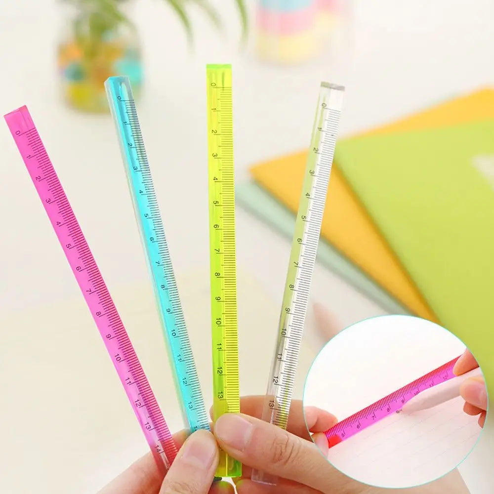 1PC 15/20CM Creative Acrylic Transparent Triangle Ruler Stationery Scale Ruler School Supplies Students Gift Measurement Tool