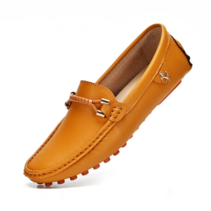 2022 White Loafers Men Handmade Leather Shoes Black Casual Driving Flats Blue Slip-On Moccasins Boat Shoes Plus Size 46 47 48