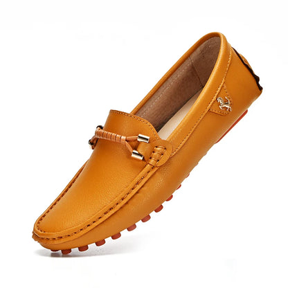 2022 White Loafers Men Handmade Leather Shoes Black Casual Driving Flats Blue Slip-On Moccasins Boat Shoes Plus Size 46 47 48