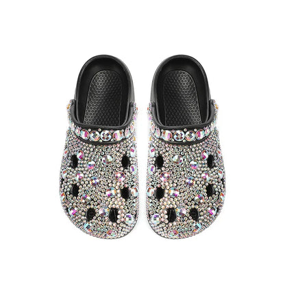 Summer Women Slippers Luxury Rhinestone Decoration Sandals Sparkling Beach Slides Lovers Flip Flop Casual Shoes Plus Size 35-48