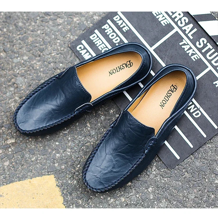 Genuine Leather Men Shoes Casual  Mens Loafers Moccasins Luxury Brand Formal Slip on Male Boat Shoes Zapatos De Hombre