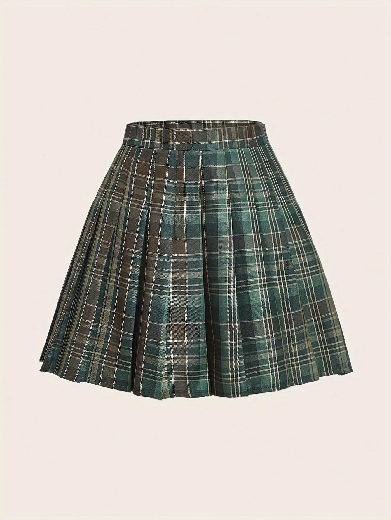 Stylish Plus Size Plaid Pleated High Waist Skirt - Plus Size Skirts for Women with Y2K Inspiration, Flattering A-Line Silhouette, and Comfortable Wear for Spring and Summer Seasons - Cute and Trendy Clothing for Curvy Ladies