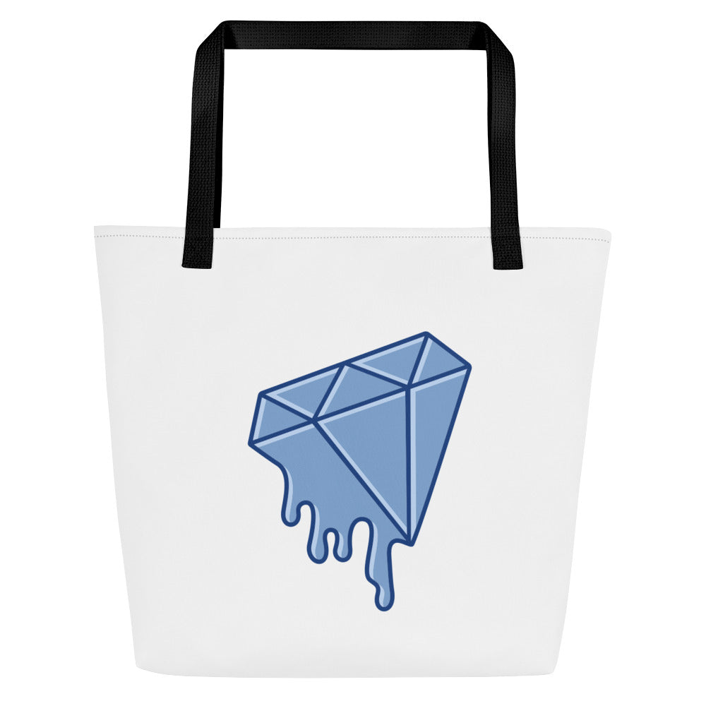 Large Blue Diamond Print Large Tote Bag