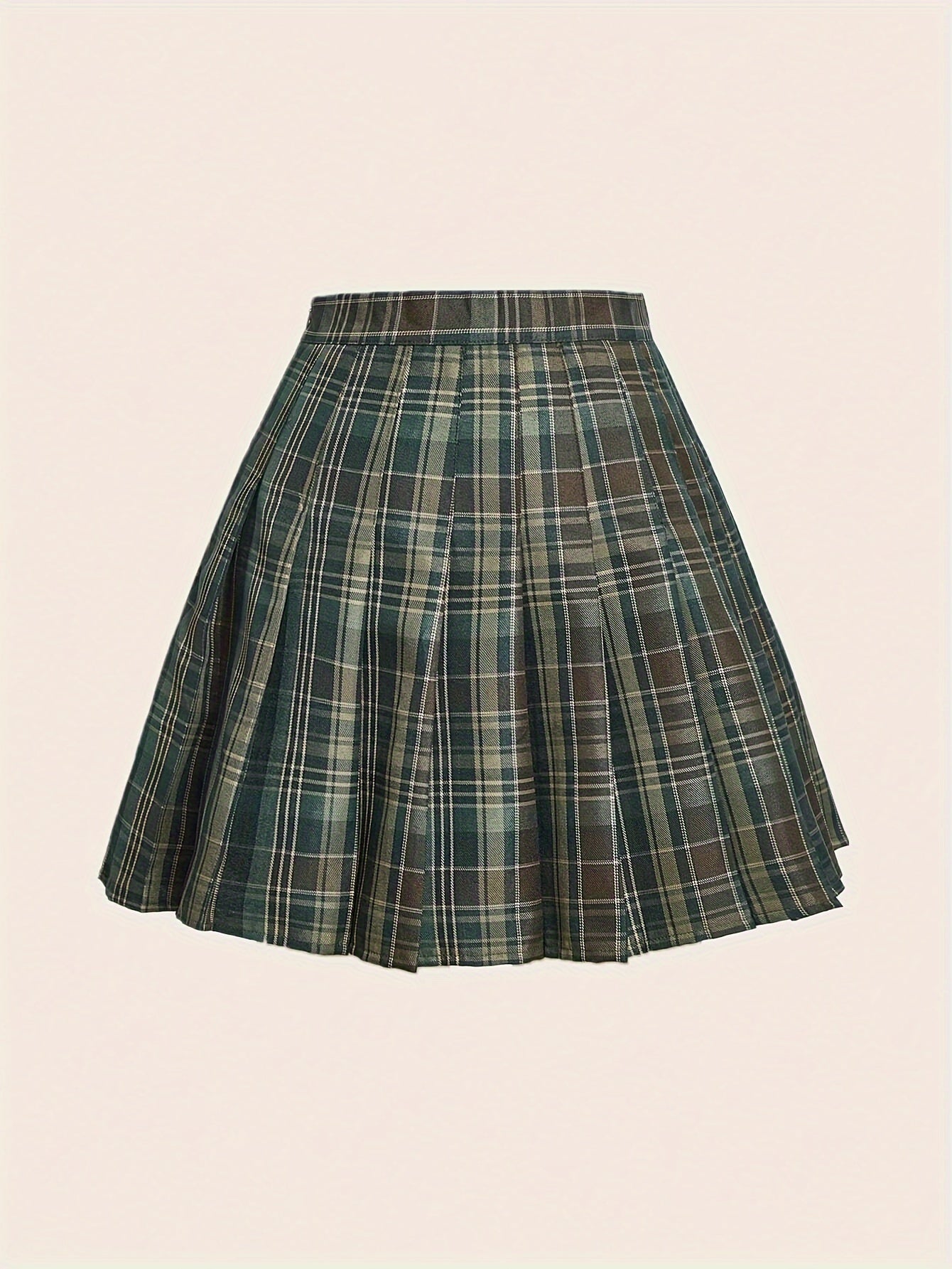 Stylish Plus Size Plaid Pleated High Waist Skirt - Plus Size Skirts for Women with Y2K Inspiration, Flattering A-Line Silhouette, and Comfortable Wear for Spring and Summer Seasons - Cute and Trendy Clothing for Curvy Ladies