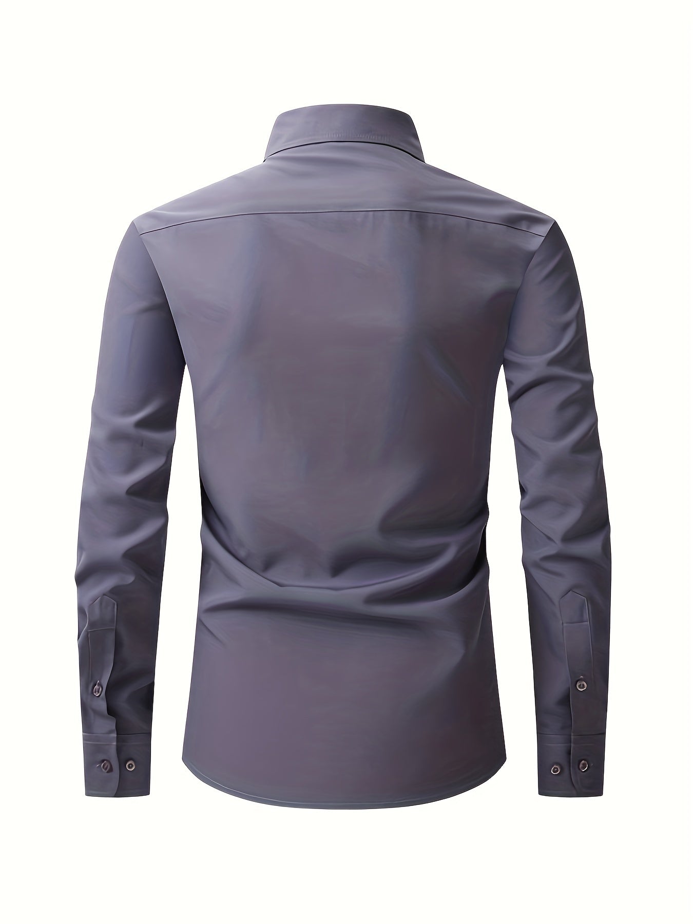 Mens Elegant Turndown Collar Shirt, Male Clothes With Chest Pocket For Spring And Summer, Business And Formal Occasions