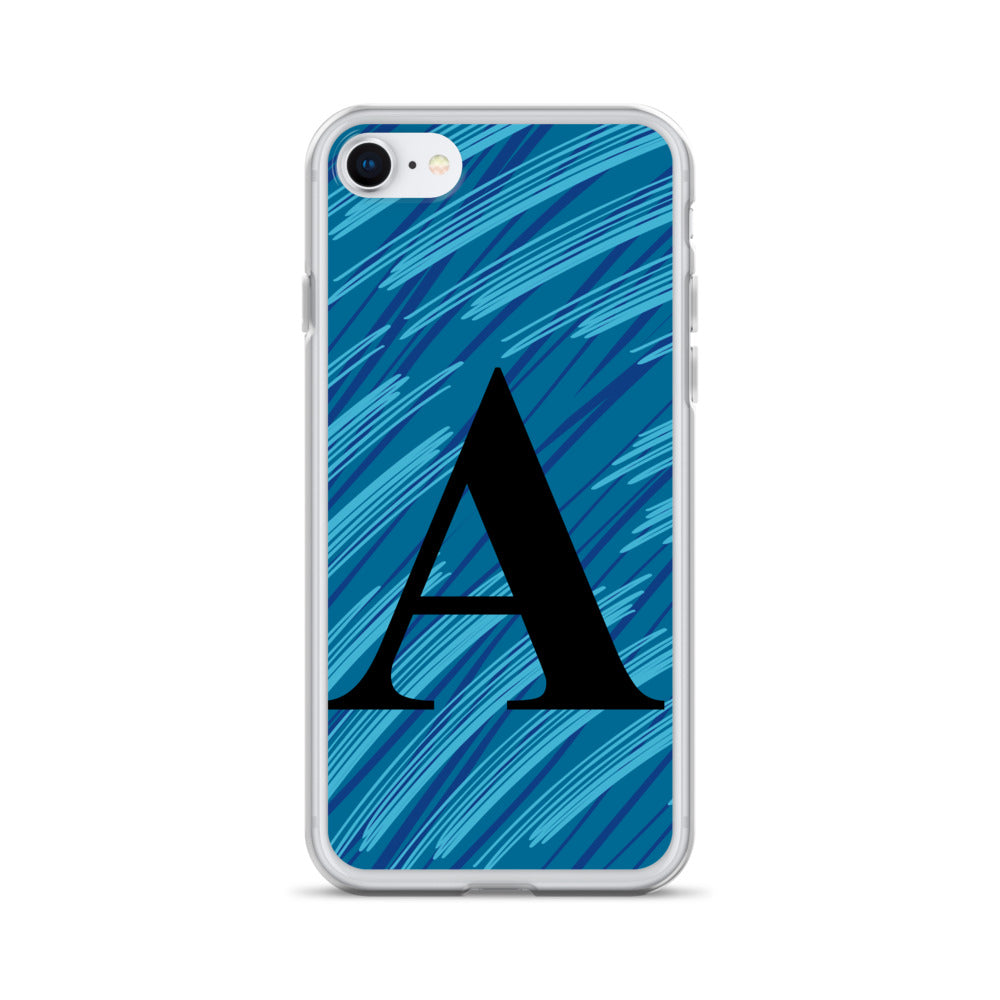 A- Light Blue Scratch Clear Case for iPhone®
