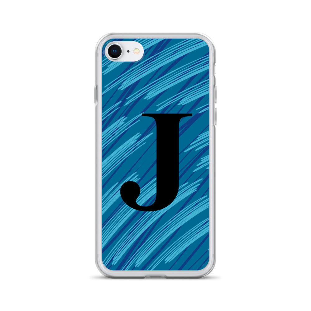 J- Light Blue Scratch Clear Case for iPhone®